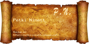 Petki Ninett névjegykártya